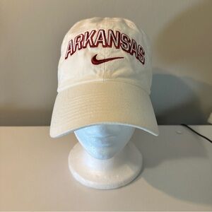 Nike White Cap with Red Arkansas Embroidery